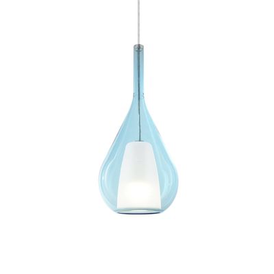 Ideal Lux Kalique 3 hanging light, blue, Ø 18 cm, plastic