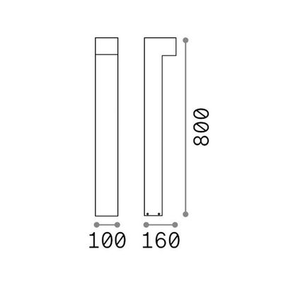 Ideal Lux Lighting Sirio Bollard Light Grey - Grey - Thumbnail 2