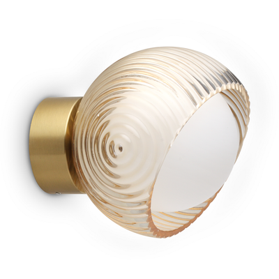 IDEAL LUX Bloom wall lamp, brass-coloured, Ø 12 cm, metal - Thumbnail 2