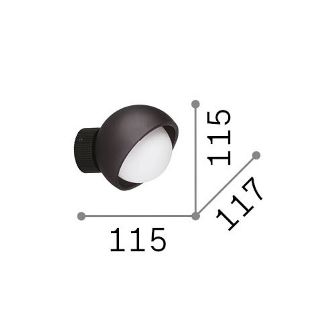 IDEAL LUX Bloom wall lamp, black, Ø 12 cm, metal - Image 1