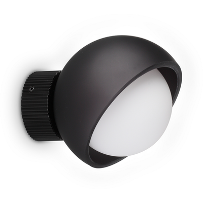 IDEAL LUX Bloom wall lamp, black, Ø 12 cm, metal - Thumbnail 2