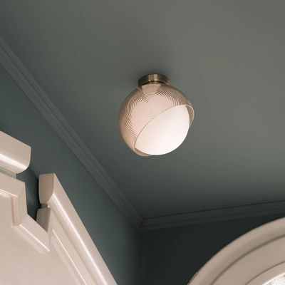 IDEAL LUX Bloom wall lamp, brass-coloured, Ø 17 cm, metal