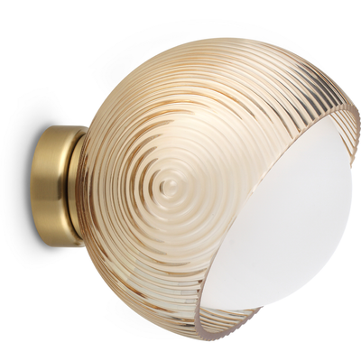 IDEAL LUX Bloom wall lamp, brass-coloured, Ø 17 cm, metal - Thumbnail 2