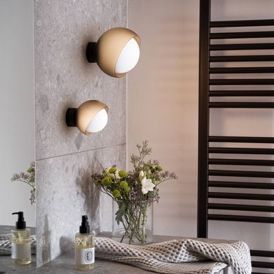IDEAL LUX Bloom wall lamp, black, Ø 17 cm, metal