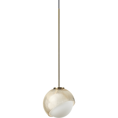 IDEAL LUX Bloom hanging light, Ø 12 cm, brass, metal/glass - Thumbnail 2