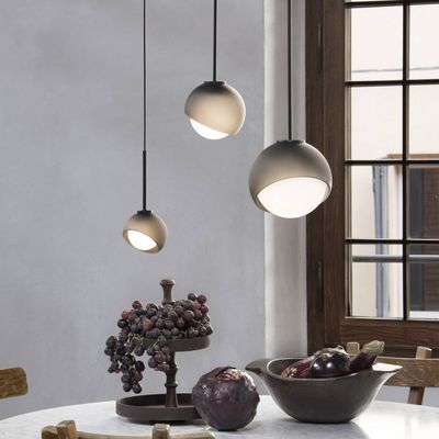 IDEAL LUX Bloom hanging light, Ø 12 cm, black, metal/glass