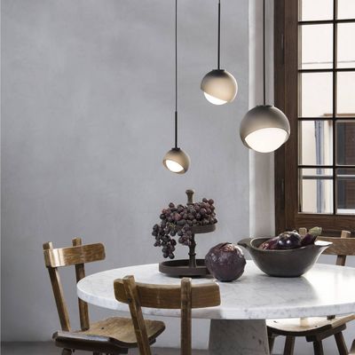 IDEAL LUX Bloom hanging light, Ø 30 cm, black, metal/glass