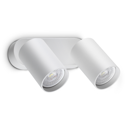 IDEAL LUX Dynamite Round wall spotlight, white, 16.5 cm, 2-bulb - Thumbnail 2