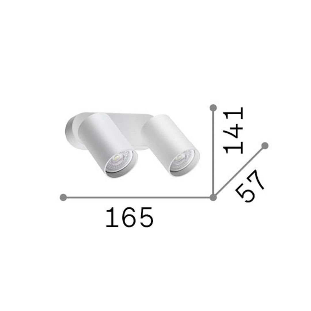 IDEAL LUX Dynamite Round wall spotlight, black, 16.5 cm, 2-bulb - Image 1