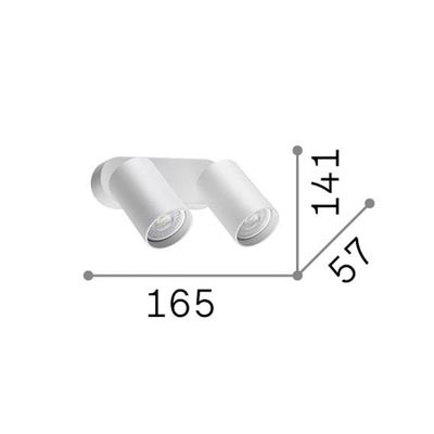 IDEAL LUX Dynamite Round brass wall spotlight, 16.5 cm, 2-bulb