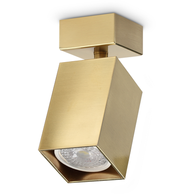 IDEAL LUX Dynamite Square brass ceiling spotlight, length 5.7 cm - Thumbnail 2