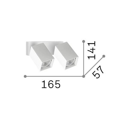 IDEAL LUX Dynamite Square wall spotlight, black, 16.5 cm, 2-bulb