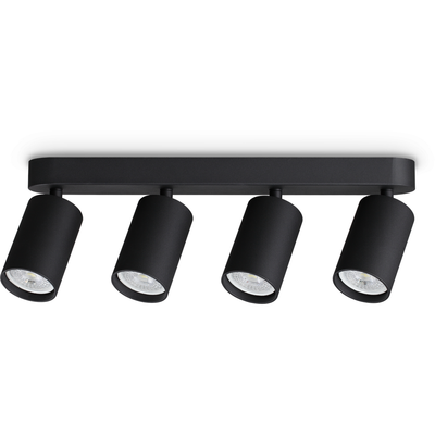 IDEAL LUX Dynamite Round Ceiling Spotlight, black, 38 cm, 4-bulb - Thumbnail 2