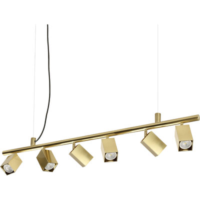 IDEAL LUX Dynamite Square brass hanging light, 6-bulb - Thumbnail 2