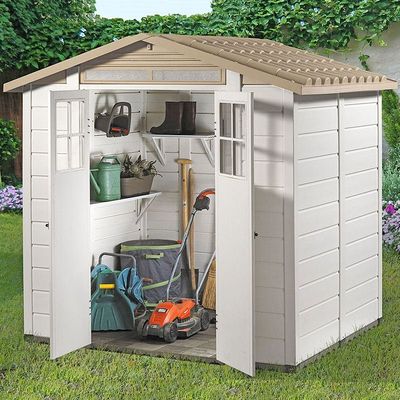 6'6 x 5'4 Shire Tuscany Evo 200 Apex Plastic Double Door Shed (2.02m x 1.62m)