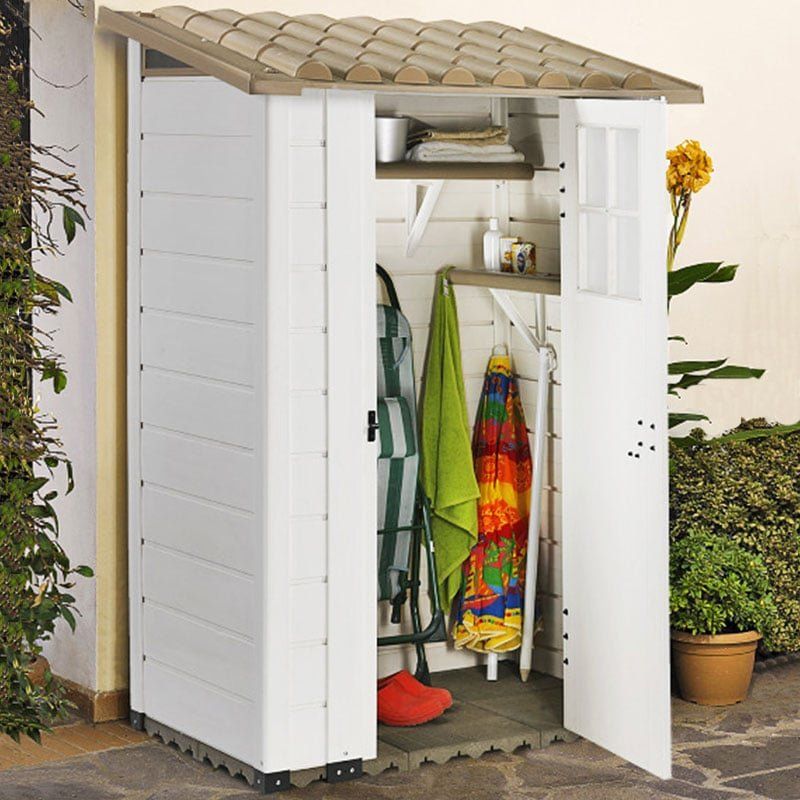 4' x 2'6 Shire Tuscany Evo 100 Plastic Garden Storage Shed (1.22m x 0.82m) - Image 1