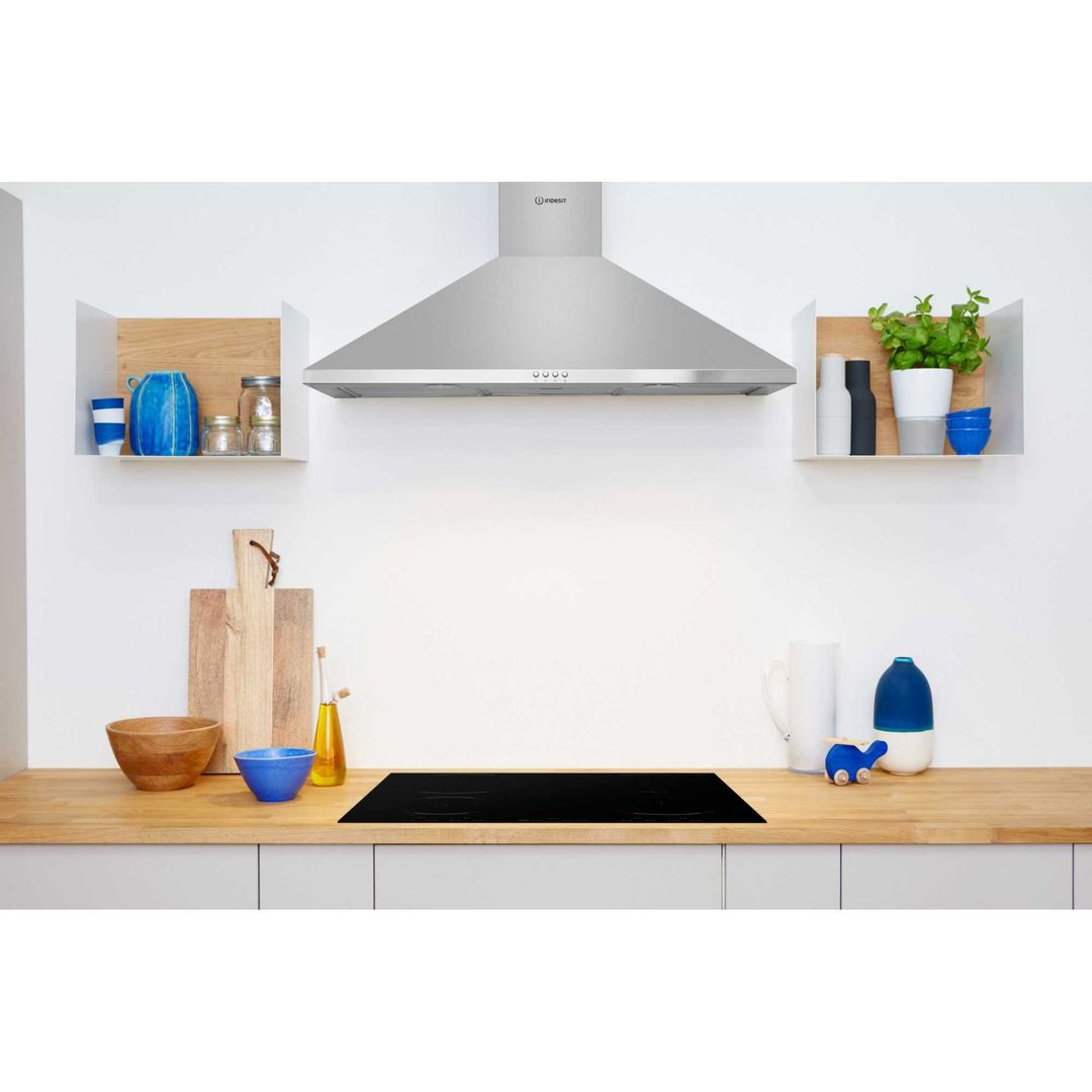 Indesit 90cm CHimney Cooker Hood - Stainless Steel - Image 1