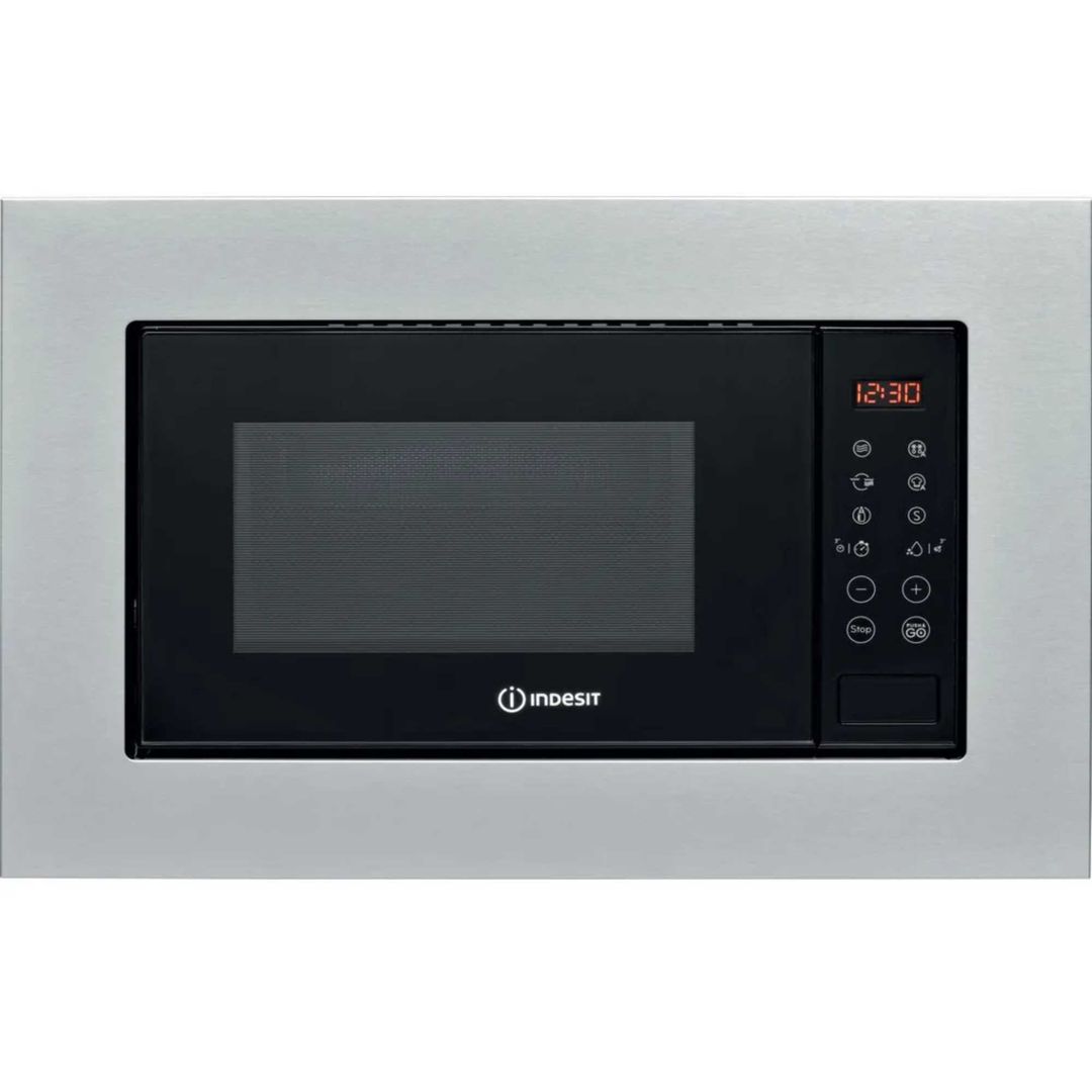 Indesit MWI120GX Built-In 800W Microwave with Grill - Stainless Steel - Image 1