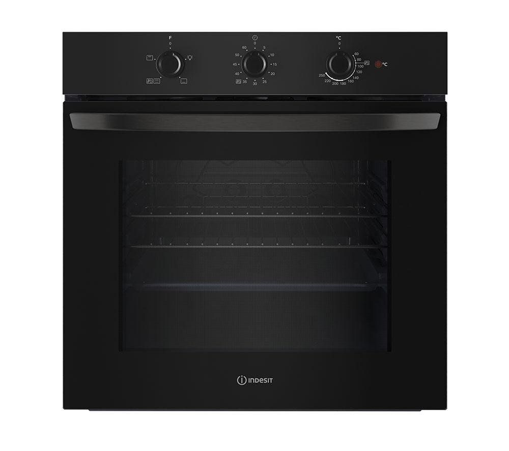 Indesit IO232HBUK Electric Conventional Single Oven - Black - Image 1