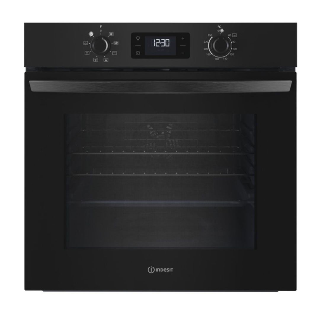 INDESIT Turn&Go IO 253 B UK Electric Oven - Black, Black - Image 1