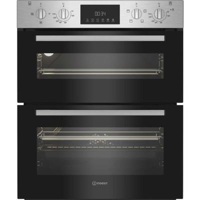 Indesit DUI12DIX Electric Built Under Double Oven - Stainless Steel