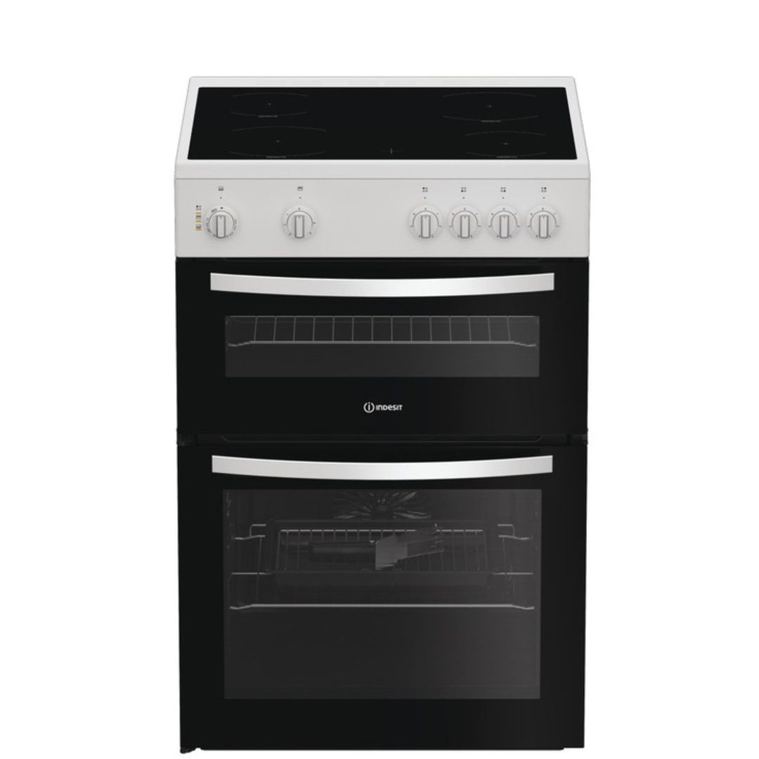 INDESIT ITE6VMW 60 cm Electric Ceramic Cooker - White, White - Image 1