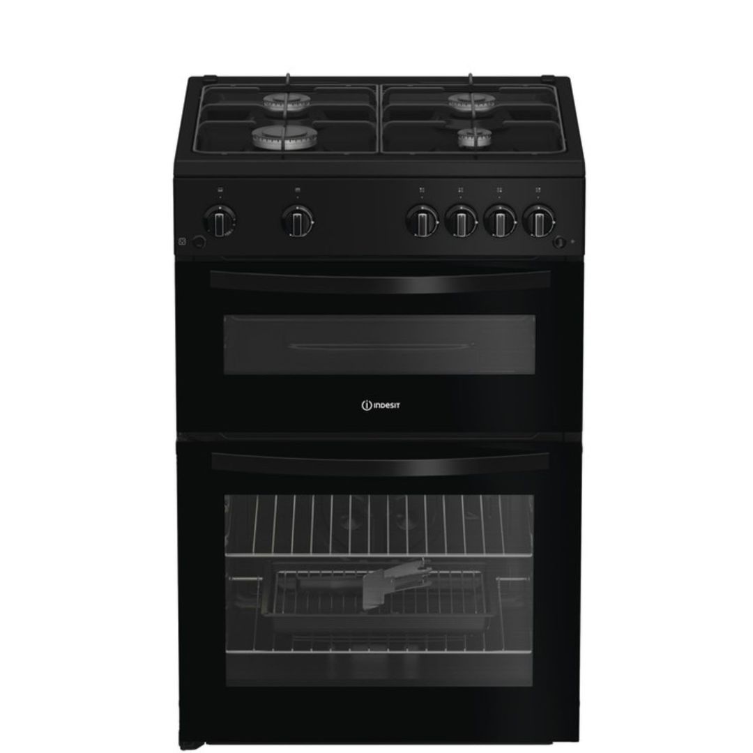 INDESIT ITG6GB 60 cm Gas Cooker - Black, Black - Image 1