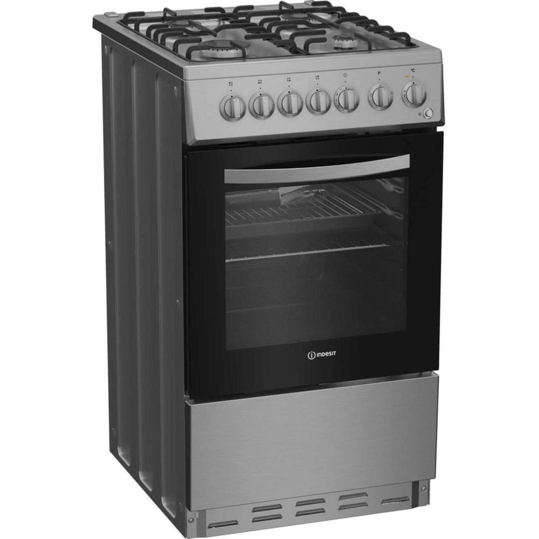 Indesit 50cm Dual Fuel Cooker - Stainless Steel - Image 1