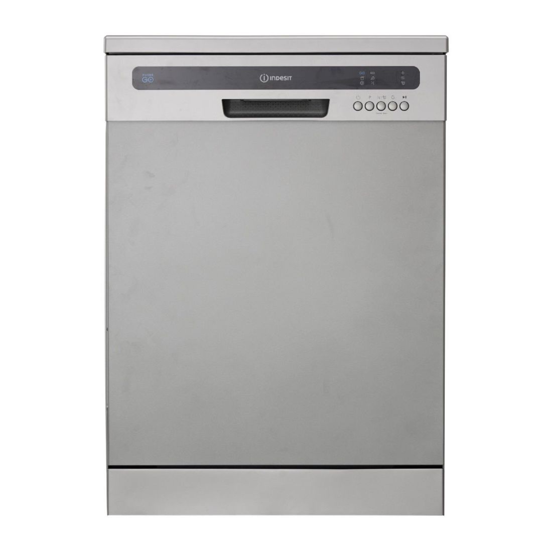 INDESIT Push&Go IN2FE13CNO7SUK Full-size Dishwasher - Silver, Silver/Grey - Image 1