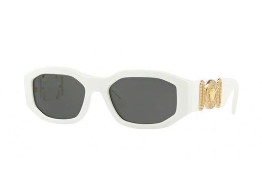 Versace Mężczyzna Versace VE4361 401/87 Okulary przeciwsłoneczne Nylon Biały Szary Geometryczny Normalna