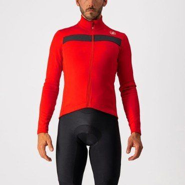 Castelli Puro 3 LS Road Jersey FZ Red/Black Reflex - Thumbnail 2