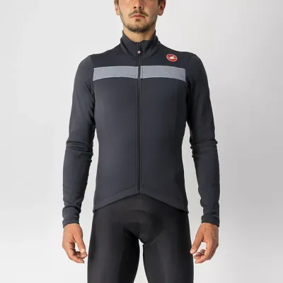 Castelli Puro 3 LS Road Jersey FZ Black/Silver Reflex
