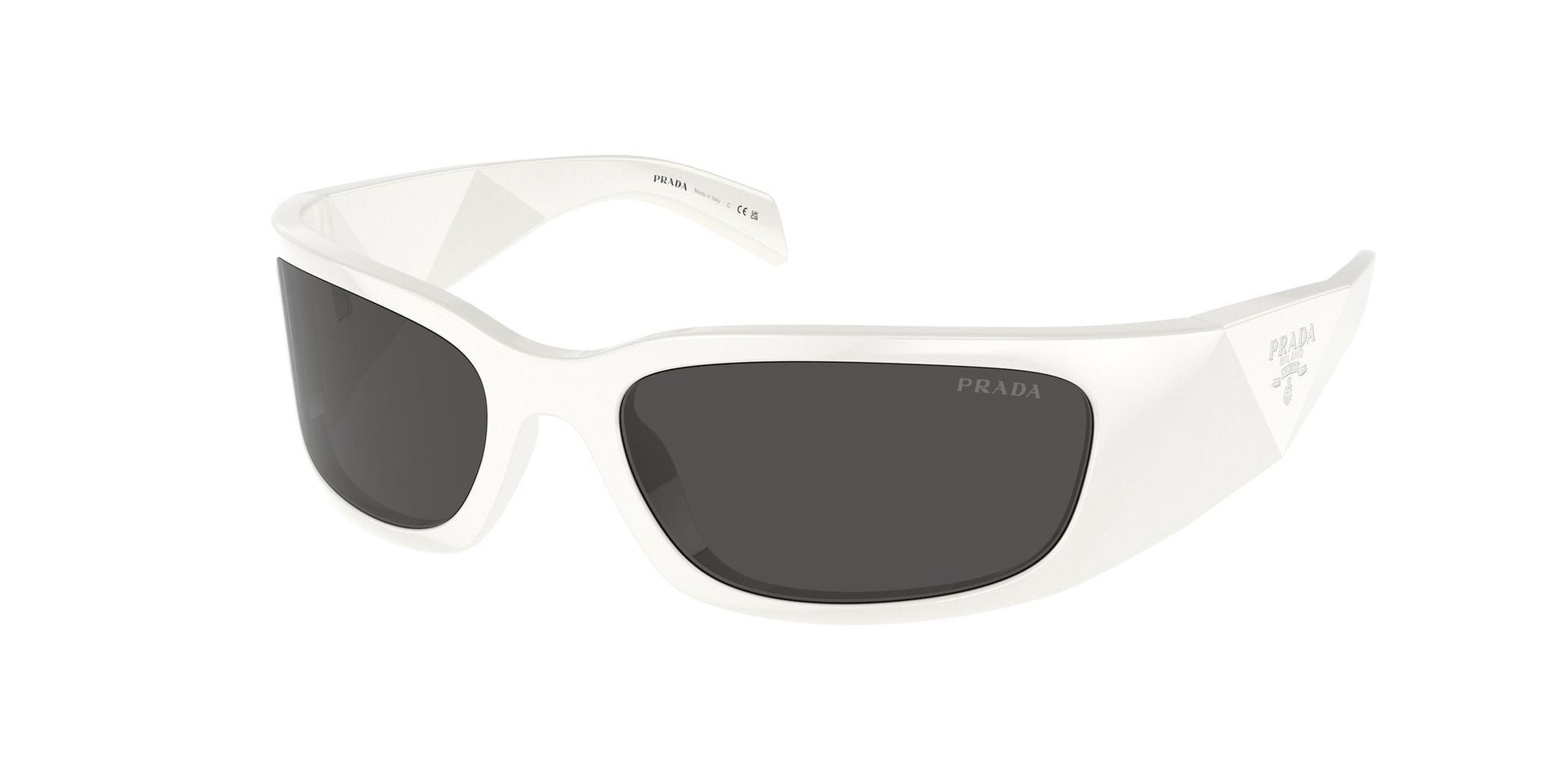 Prada Kobieta Prada PR A14S 1425S0 Okulary przeciwsłoneczne Acetat Biały Szary Motyl Normalna - Image 1