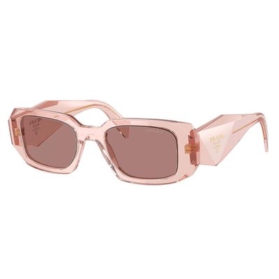 Prada Kobieta Prada PR 17WS 19Q10D Okulary przeciwsłoneczne Acetat Różowy Brązowy Kwadratowy Normalna - Thumbnail 2