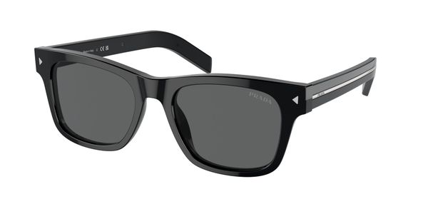 Prada Mężczyzna Prada PR A17S 16K731 Okulary przeciwsłoneczne Acetat Czarny Szary Kwadratowy Normalna