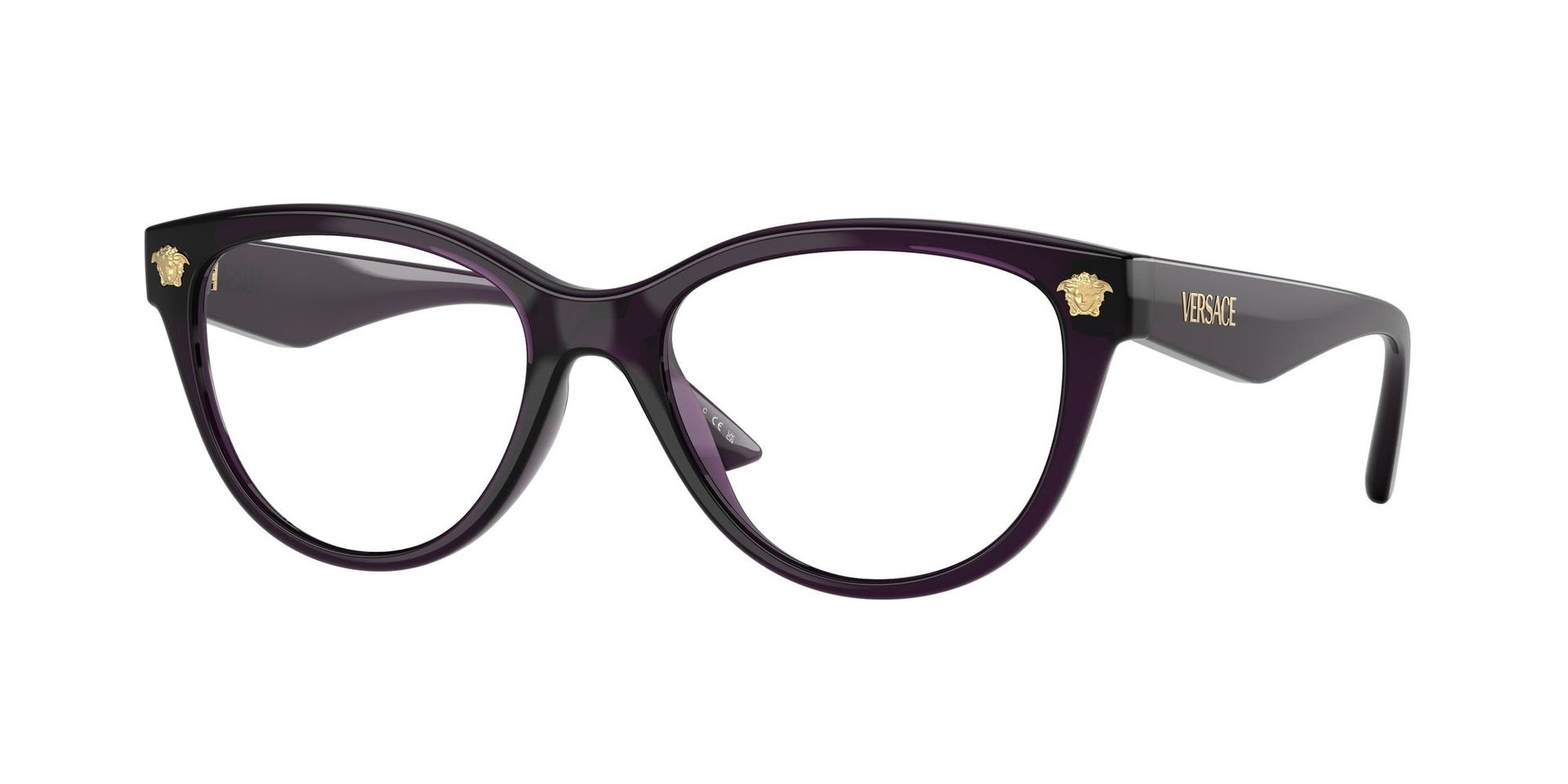 Versace Kobieta Versace VE3365U 5263 Oprawki optyczne Wstrzyknięte Fioletowy Przezroczysty Cat Eye Normalna - Image 1