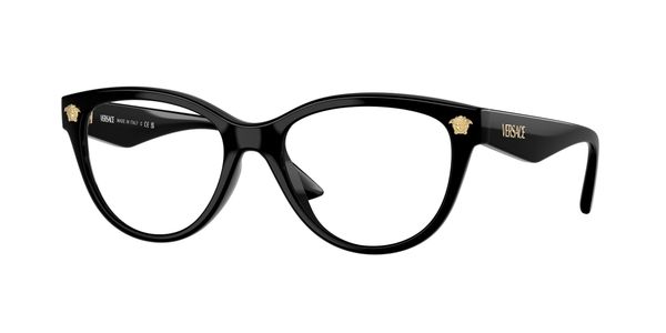 Versace Kobieta Versace VE3365U GB1 Oprawki optyczne Wstrzyknięte Czarny Cat Eye Normalna
