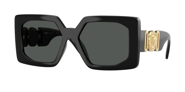 Versace Kobieta Versace VE4478U GB1/87 Okulary przeciwsłoneczne Wstrzyknięte Czarny Szary Kwadratowy Normalna