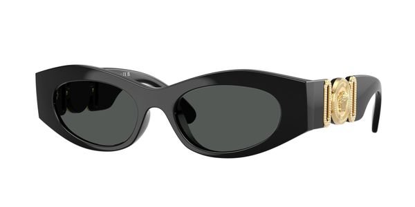 Versace Kobieta Versace VE4480U GB1/87 Okulary przeciwsłoneczne Wstrzyknięte Czarny Szary Okrągły Normalna