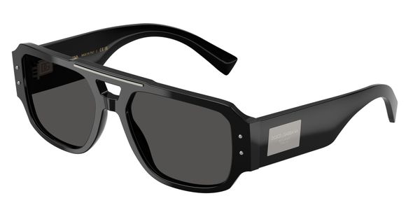 Dolce & Gabbana Mężczyzna Dolce & Gabbana DG4482 501/87 Okulary przeciwsłoneczne Acetat Czarny Szary Pilot Normalna