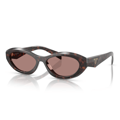 Prada Kobieta Prada PR 26ZS 17N60B Okulary przeciwsłoneczne Acetat Żółw Brązowy Geometryczny Normalna - Thumbnail 2