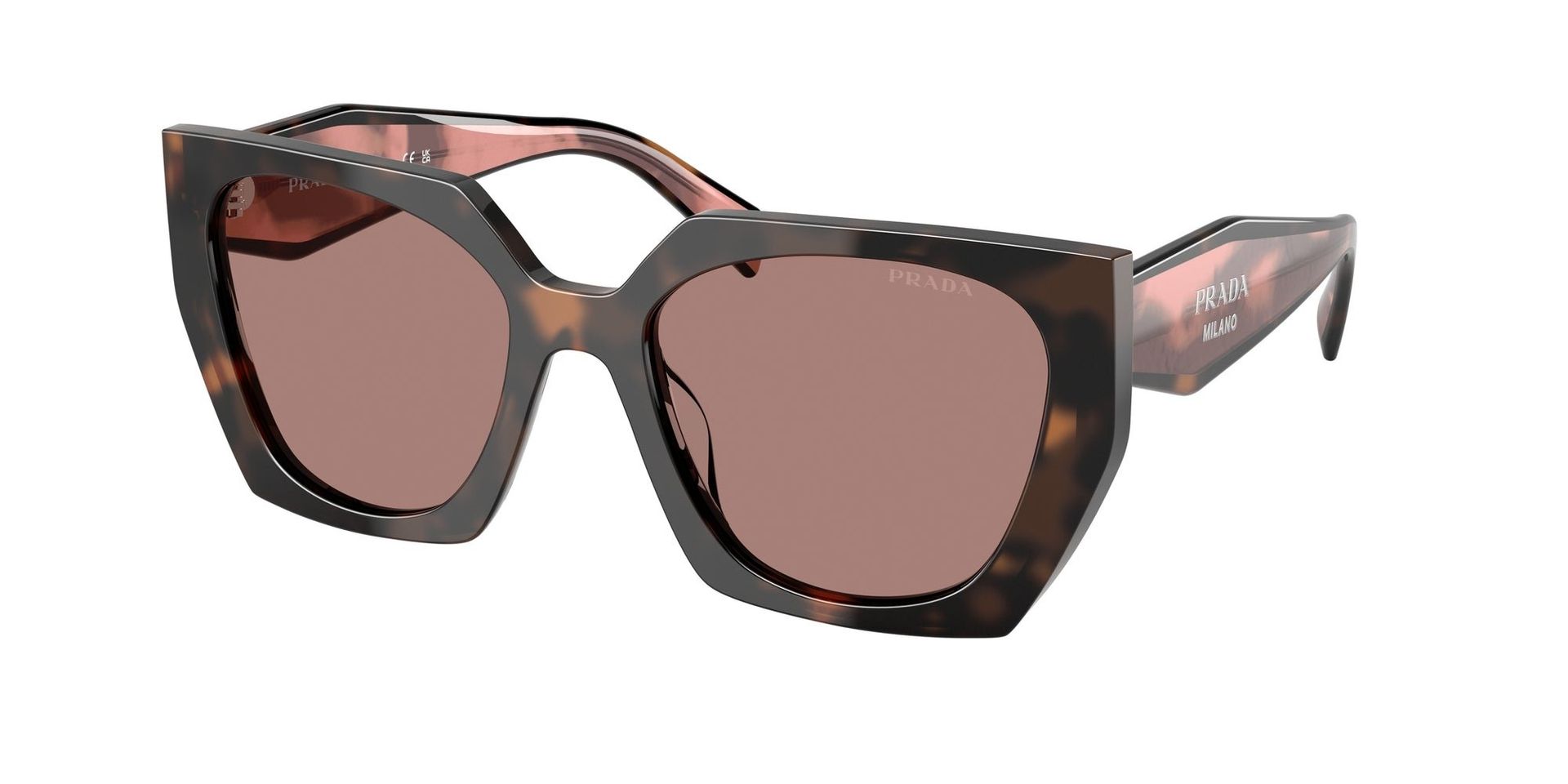 Prada Kobieta Prada PR 15WS 23A60B Okulary przeciwsłoneczne Acetat Żółw Brązowy Kwadratowy Normalna - Image 1