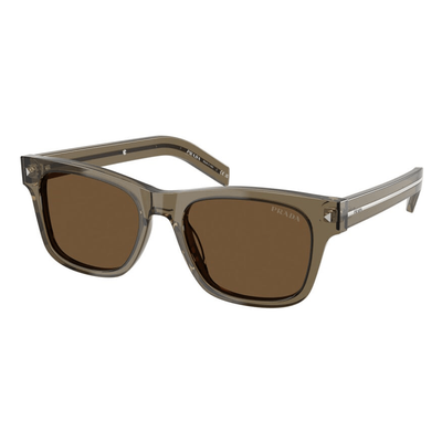 Prada Mężczyzna Prada PR A17S 18T70F Okulary przeciwsłoneczne Acetat Brązowy Brązowy Kwadratowy Normalna - Thumbnail 2