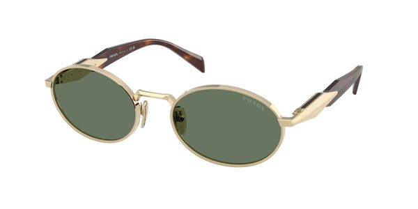 Prada Kobieta Prada PR 65ZS ZVN70L Okulary przeciwsłoneczne Metal Złoty Zielony Okrągły Normalna