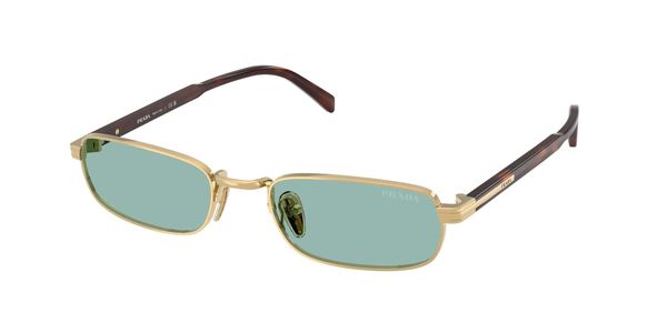 Prada Mężczyzna Prada PR B54S 5AK40K Okulary przeciwsłoneczne Metal Złoty Zielony Kwadratowy Normalna