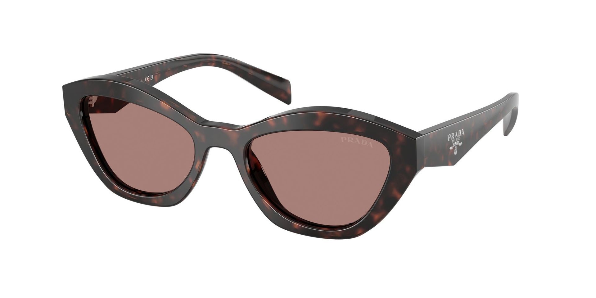 Prada Kobieta Prada PR A02S 17N60B Okulary przeciwsłoneczne Acetat Żółw Brązowy Motyl Normalna - Image 1