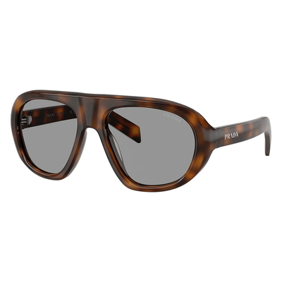 Prada Kobieta Prada PR C05S 20D50Q Okulary przeciwsłoneczne Acetat Hawana Szary Geometryczny Normalna - Thumbnail 2