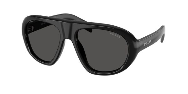 Prada Kobieta Prada PR C05S 16K08Z Okulary przeciwsłoneczne Acetat Czarny Szary Geometryczny Normalna