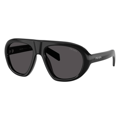 Prada Kobieta Prada PR C05S 16K08Z Okulary przeciwsłoneczne Acetat Czarny Szary Geometryczny Normalna - Thumbnail 2