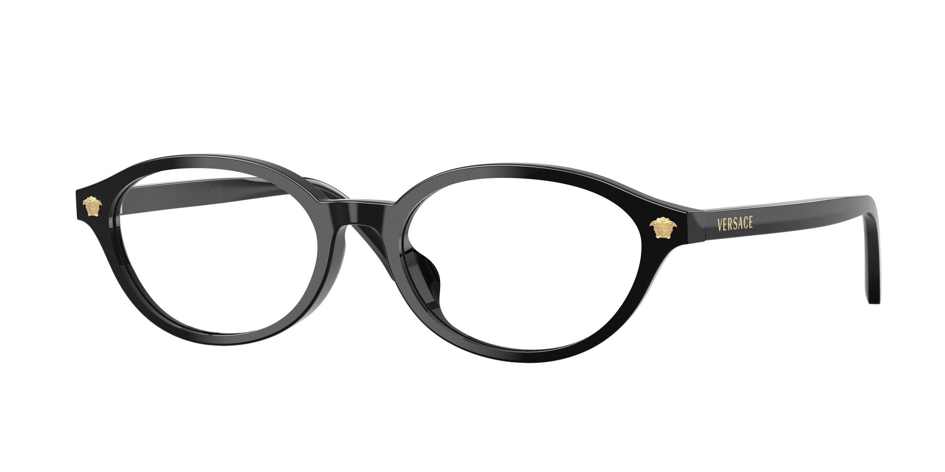Versace Kobieta Versace VE3393D GB1 Oprawki optyczne Acetat Czarny Przezroczysty Okrągły Normalna - Image 1